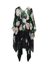 Women's Springtime Bloom Printed Ruana