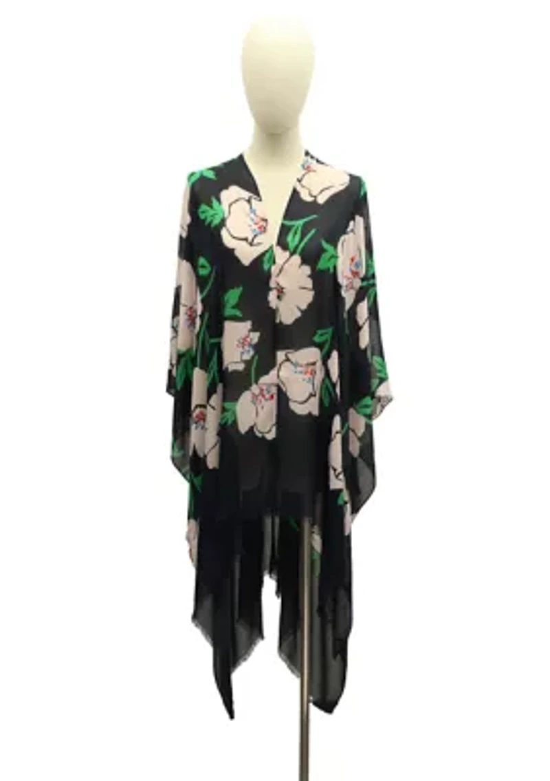 Women's Springtime Bloom Printed Ruana