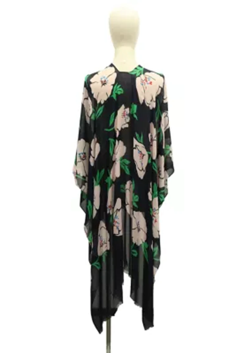 Women's Springtime Bloom Printed Ruana