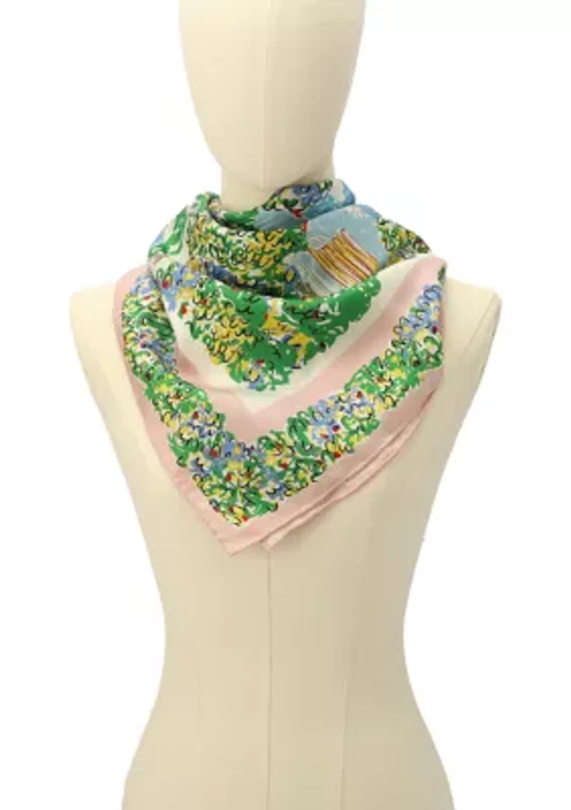 Springtime Gardens Silk Square Scarf