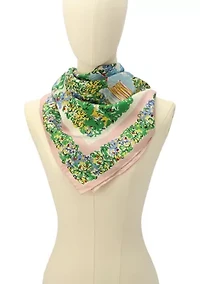 Springtime Gardens Silk Square Scarf