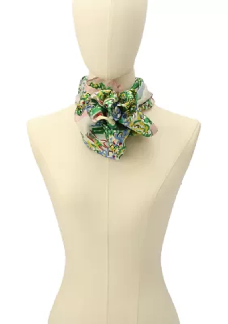 Springtime Gardens Silk Square Scarf