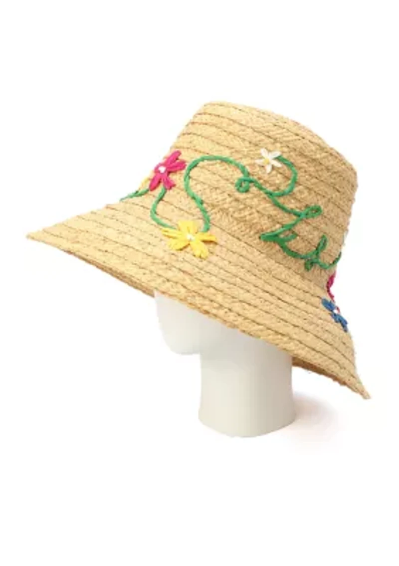 Updated Raffia Daisy Sunhat 