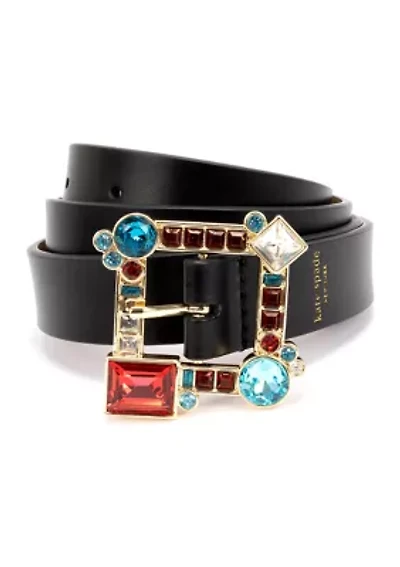 Belt with Crystal Stone Buckle