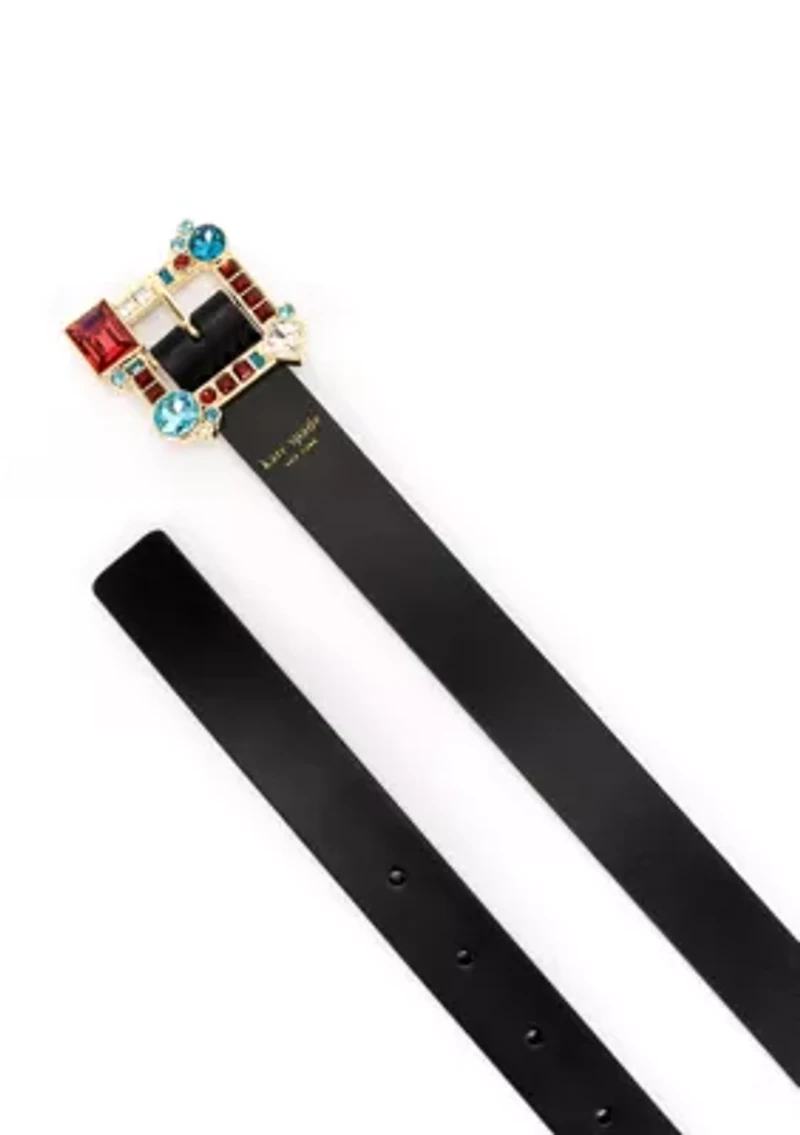 Belt with Crystal Stone Buckle