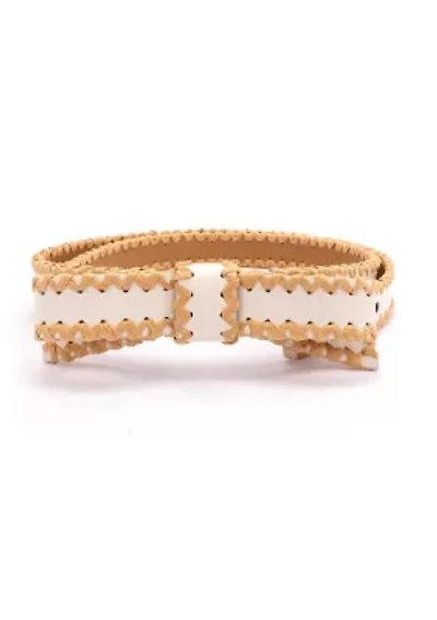 Bow Belt with Straw Edge