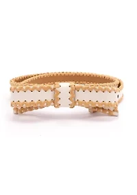Bow Belt with Straw Edge