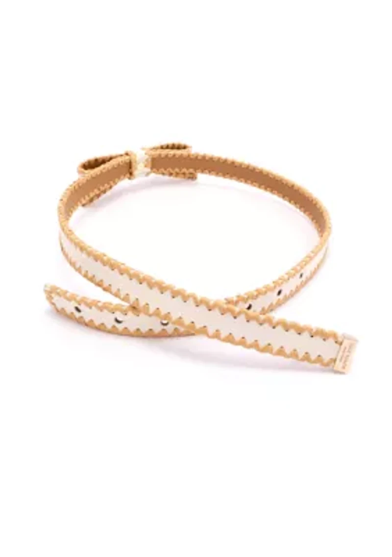Bow Belt with Straw Edge