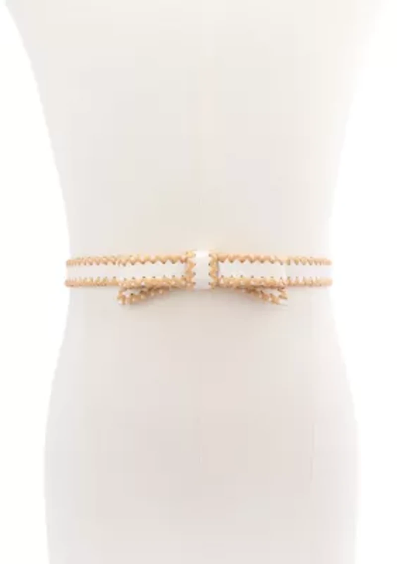 Bow Belt with Straw Edge