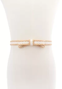 Bow Belt with Straw Edge