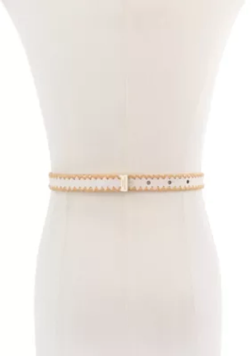 Bow Belt with Straw Edge