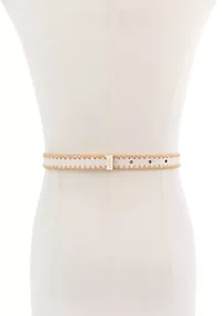 Bow Belt with Straw Edge