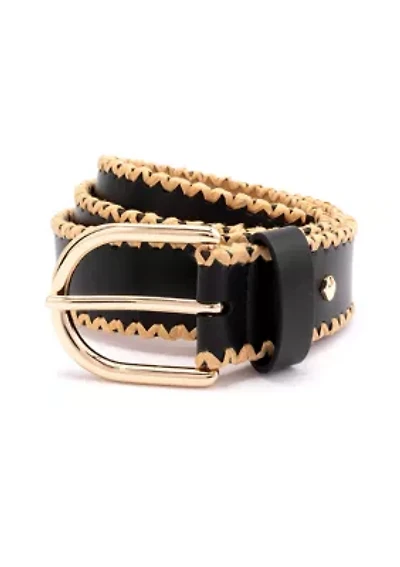 35 Millimeter Belt with Straw Edge