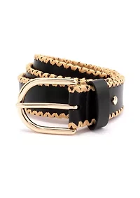 35 Millimeter Belt with Straw Edge