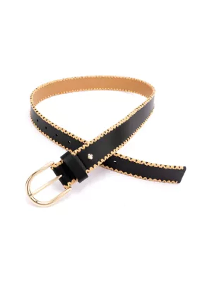 35 Millimeter Belt with Straw Edge