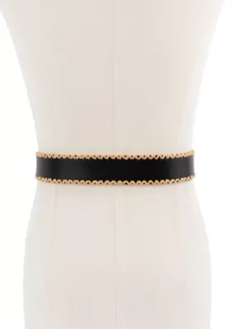 35 Millimeter Belt with Straw Edge