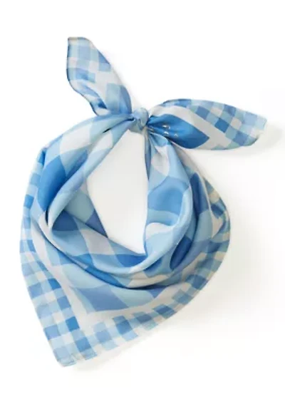 Beach Plaid Silk Bandana