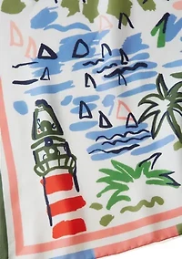 Coastal Scene Silk Bandana