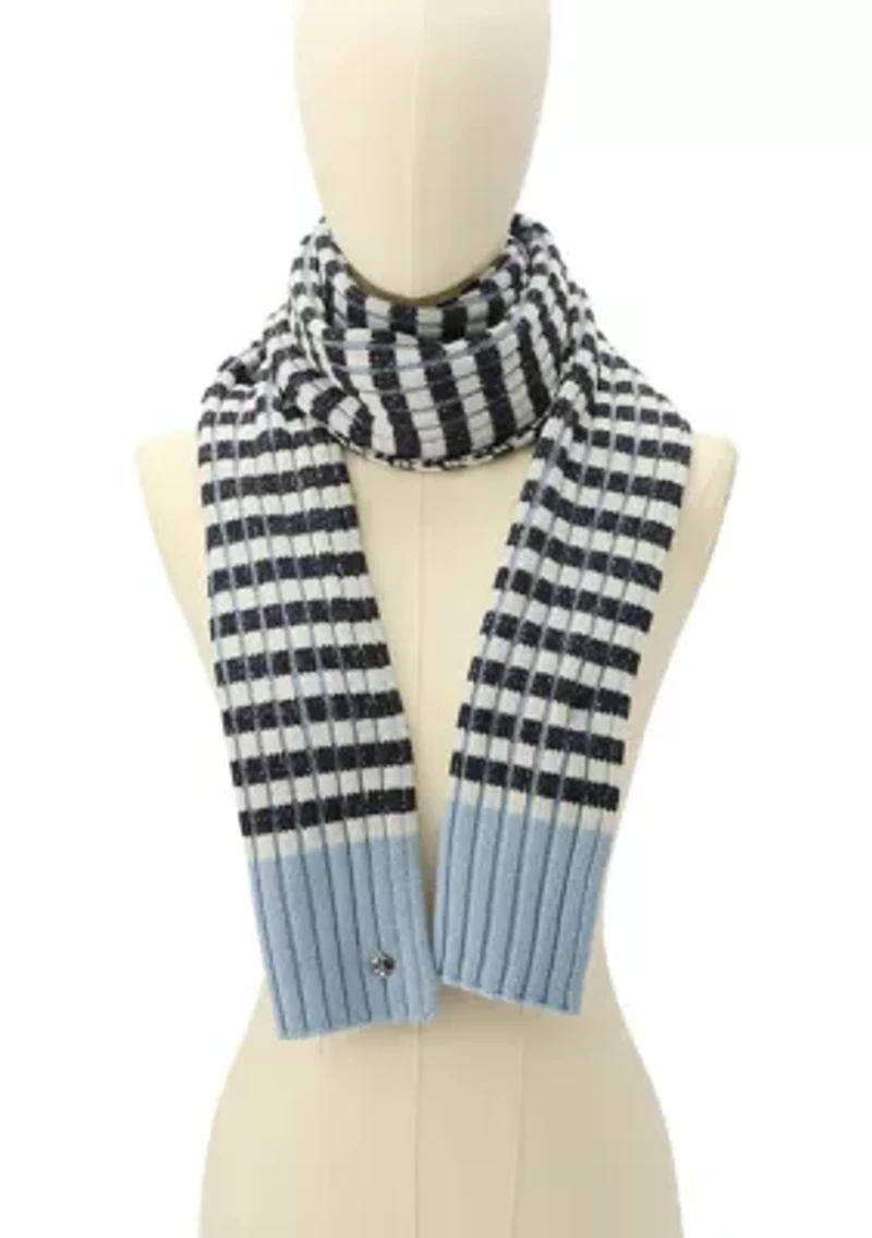 Striped Ribbed Scarf