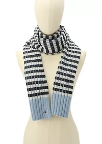 Striped Ribbed Scarf