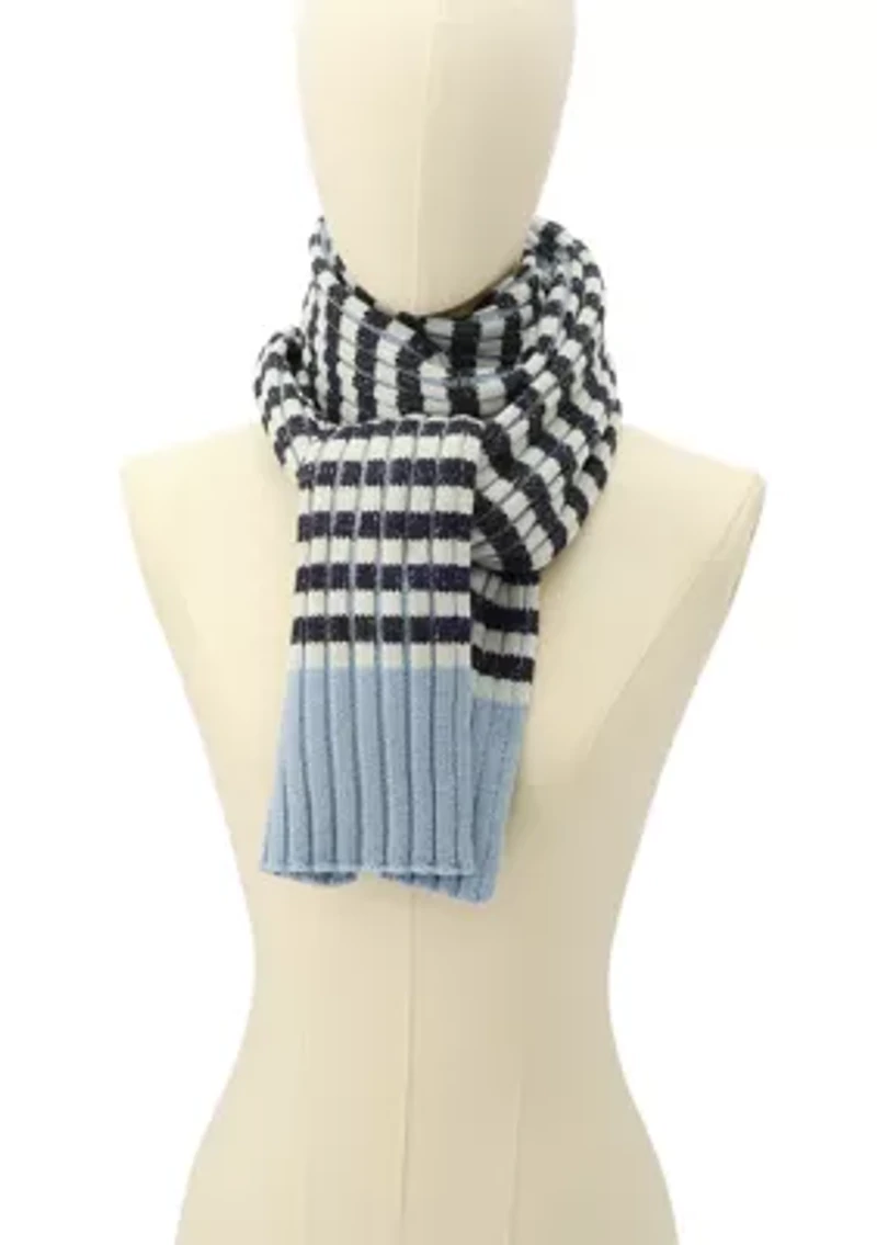 Striped Ribbed Scarf