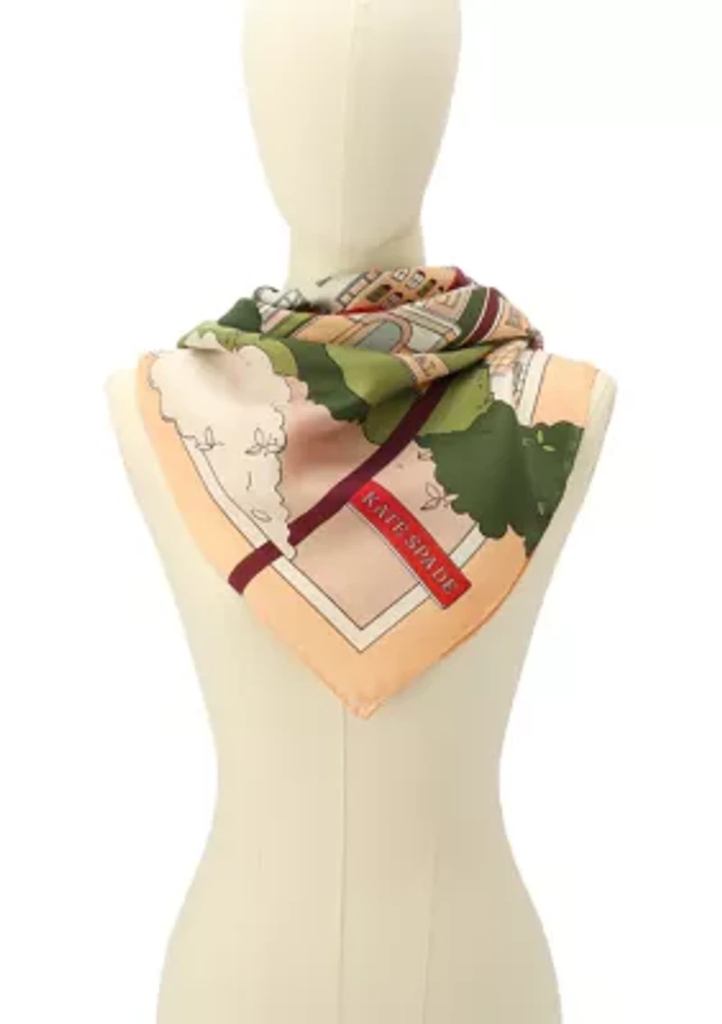 Park Scene Silk Square Scarf