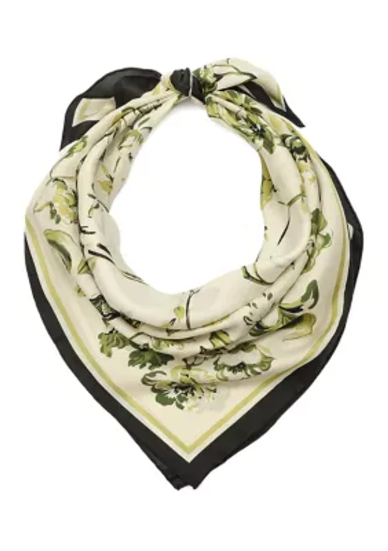 Floral Toile Silk Square Scarf