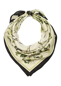 Floral Toile Silk Square Scarf