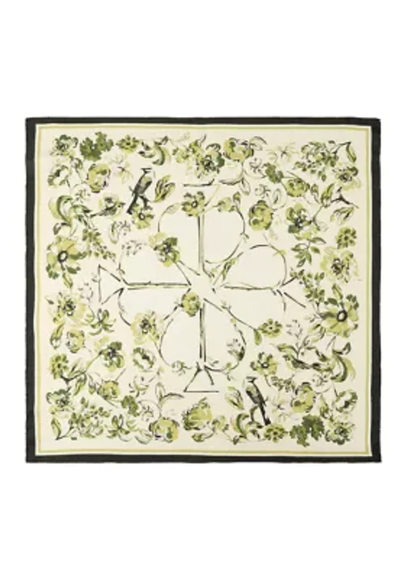 Floral Toile Silk Square Scarf
