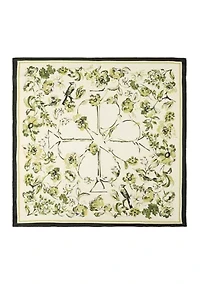 Floral Toile Silk Square Scarf