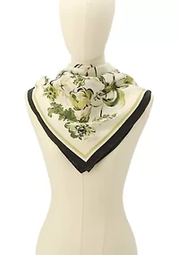 Floral Toile Silk Square Scarf