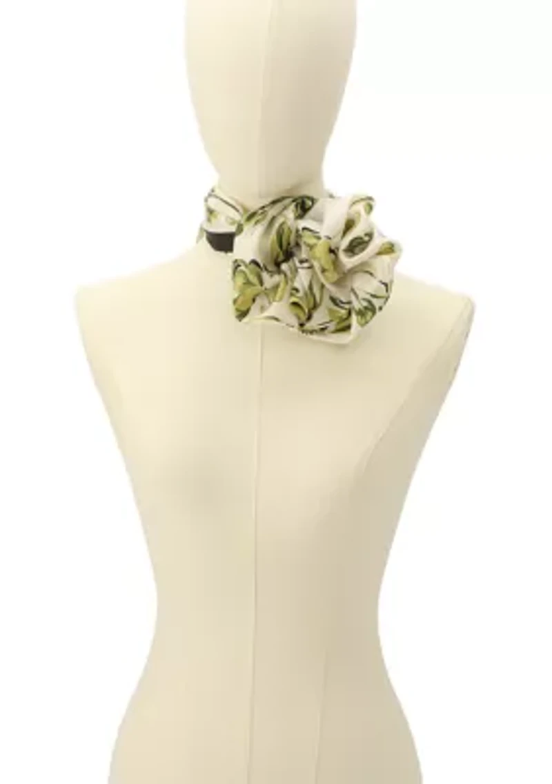 Floral Toile Silk Square Scarf