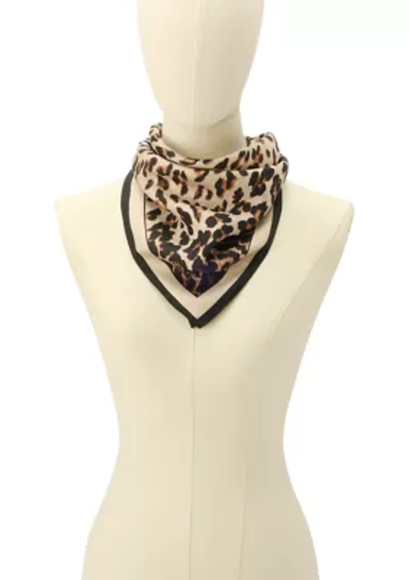 Downtown Leopard Silk Bandana