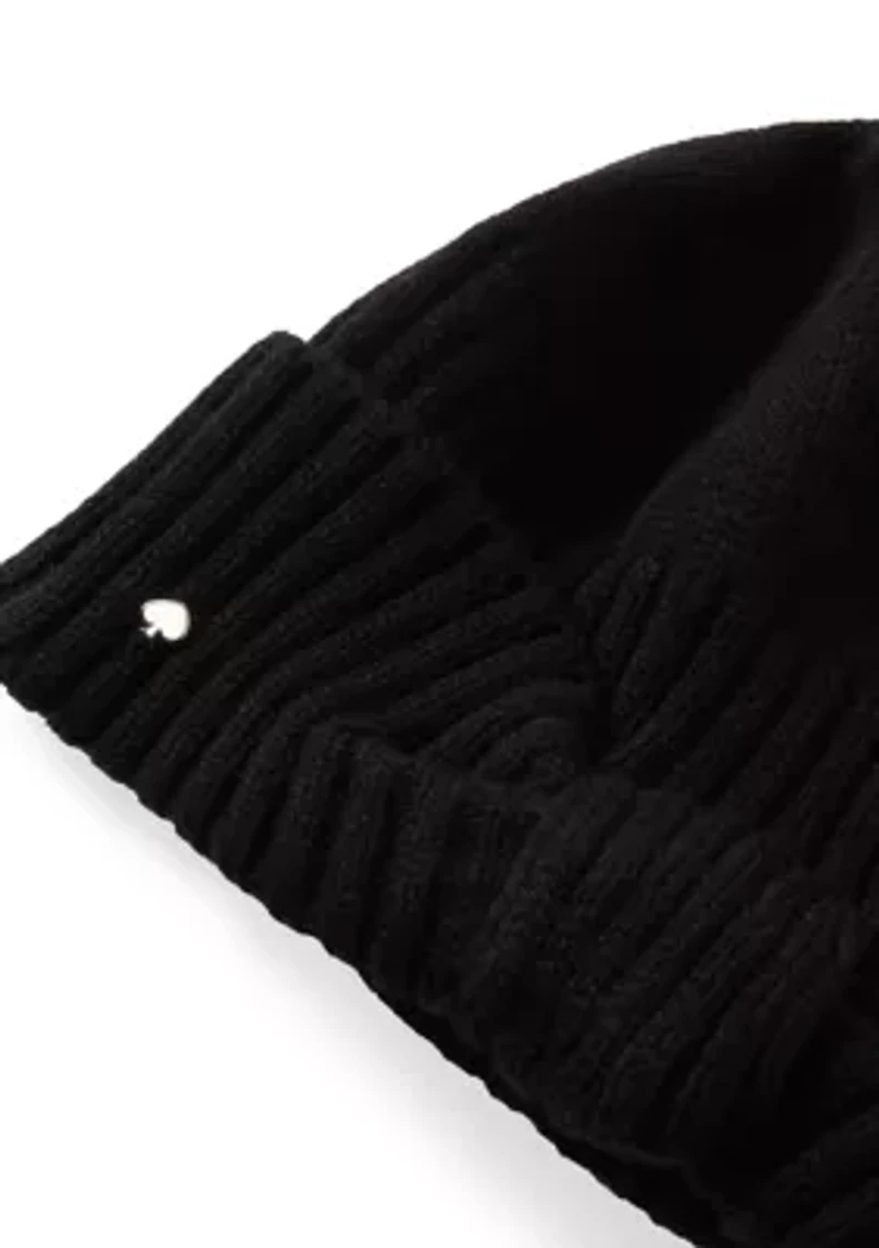 Ribbed Bow Beanie