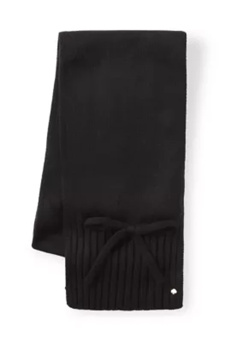 Ribbed Bow Scarf