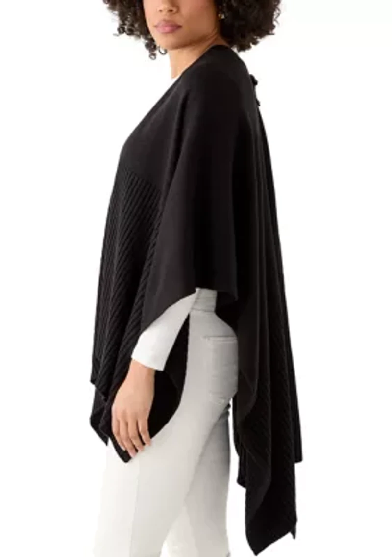 Women's Ribbed Bow Ruana
