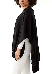 Women's Ribbed Bow Ruana