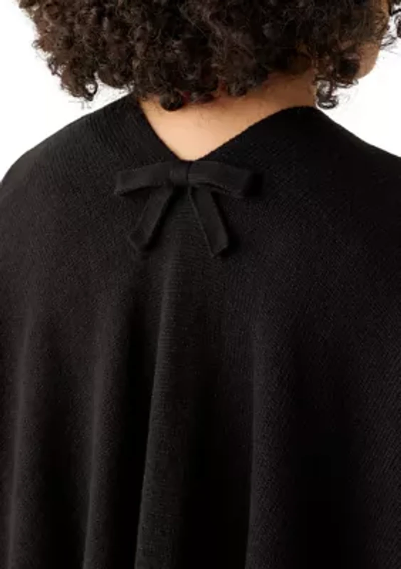 Women's Ribbed Bow Ruana