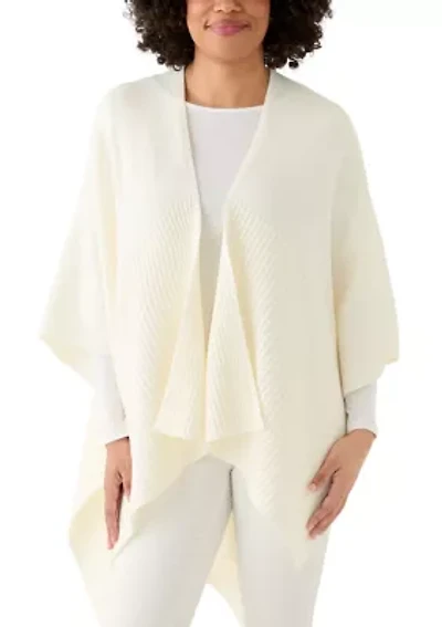 Women's Ribbed Bow Ruana