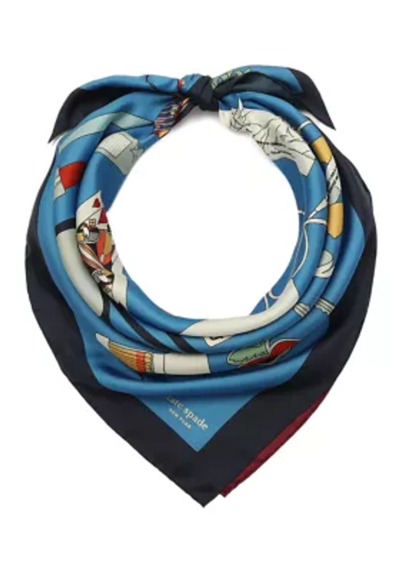 What's In My Bag Square Silk Scarf