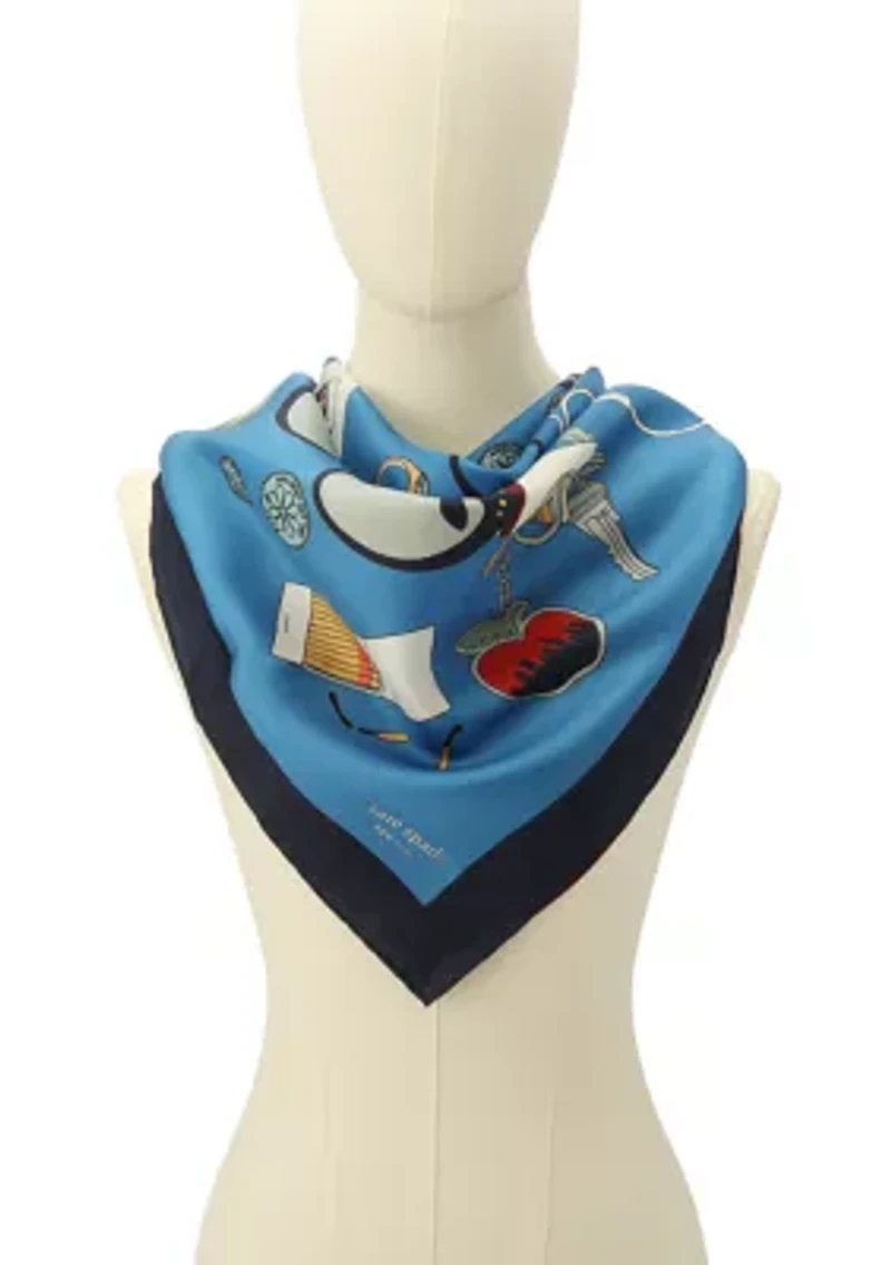 What's In My Bag Square Silk Scarf