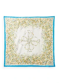 Dotted Spade Flower Silk Square Scarf
