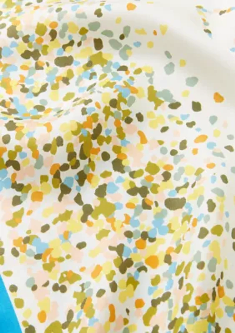 Dotted Spade Flower Silk Square Scarf