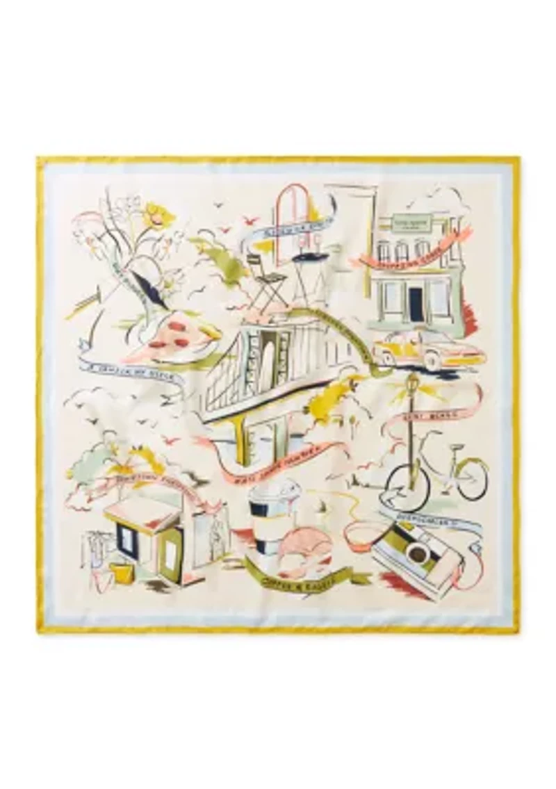 Downtown Day Trip Silk Square Scarf