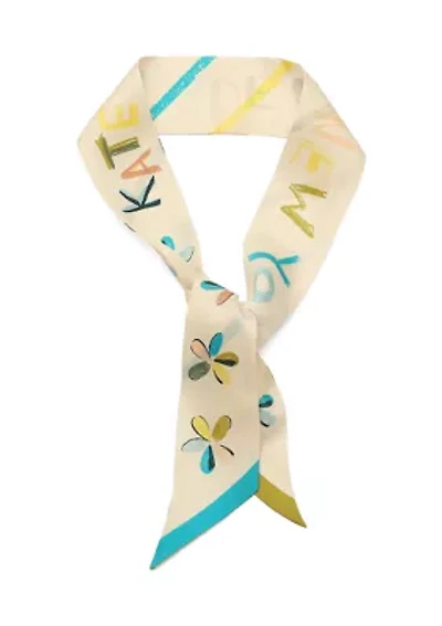 Scribble Silk Skinny Scarf