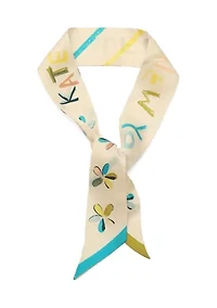 Scribble Silk Skinny Scarf