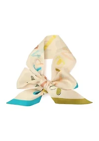 Scribble Silk Skinny Scarf