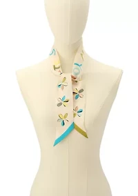 Scribble Silk Skinny Scarf