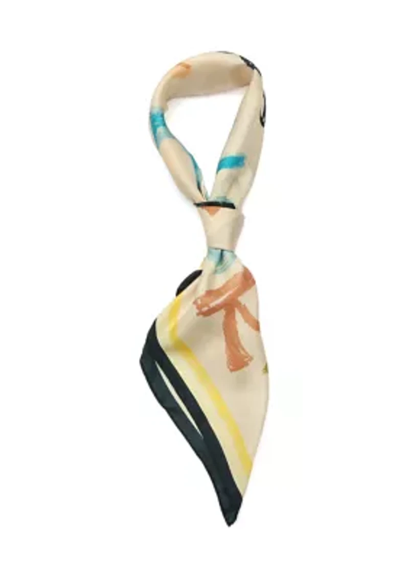 Scribble Silk Square Scarf