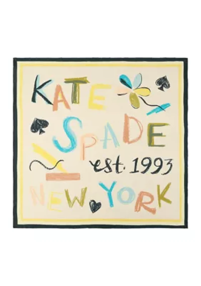 Scribble Silk Square Scarf